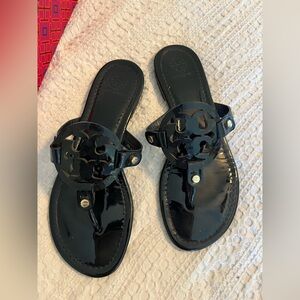 Tory Burch Black Patent Sandals